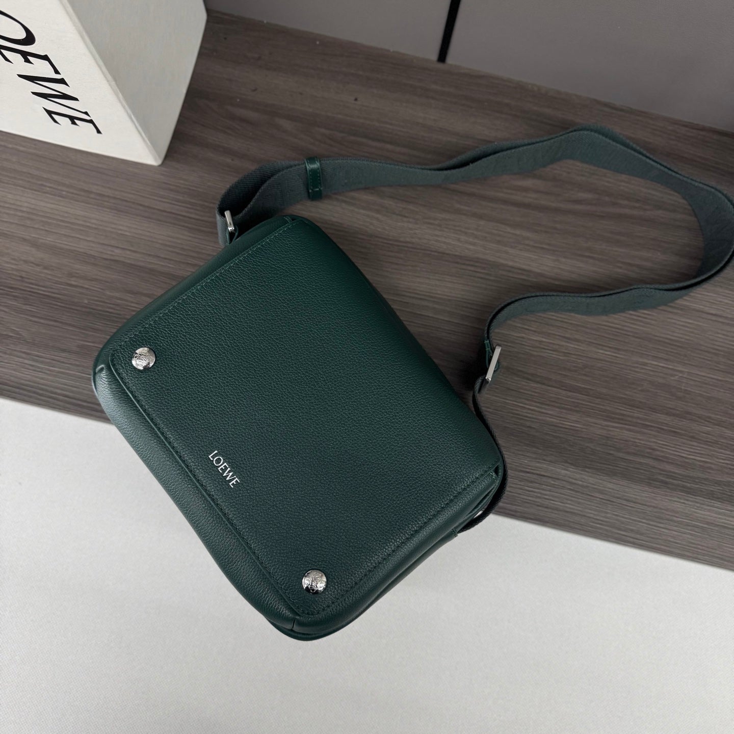 Loewe Messenger Bags 23 Dark Teal Green Cowhide mysite