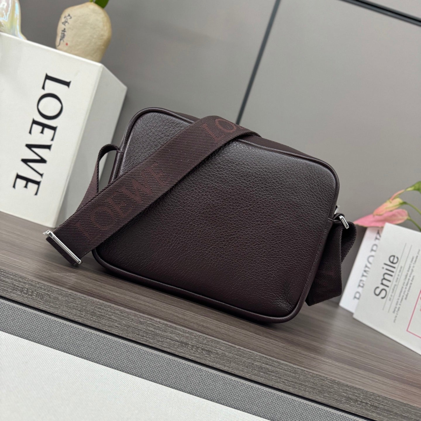 Loewe Messenger Bags 23 Dark Reddish Brown Cowhide mysite
