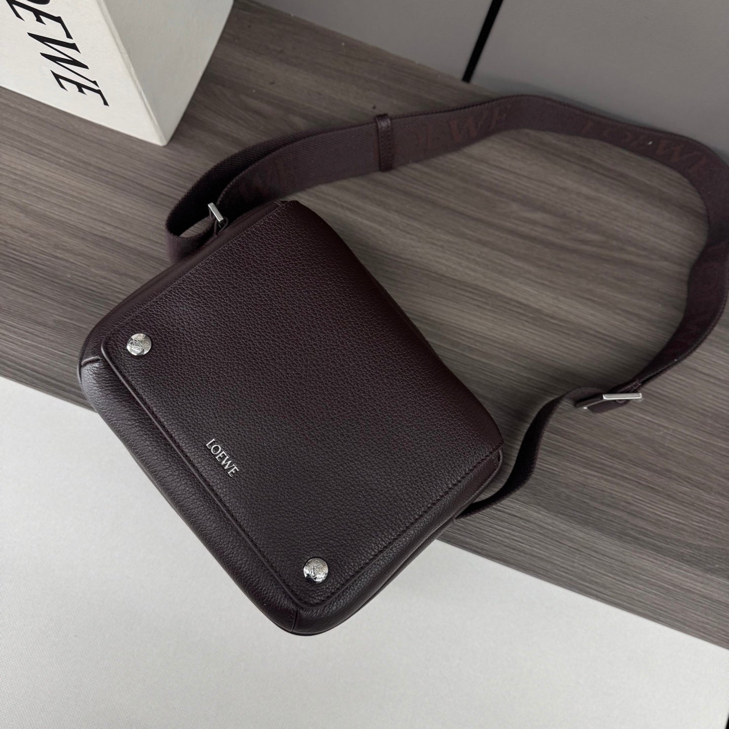 Loewe Messenger Bags 23 Dark Reddish Brown Cowhide mysite