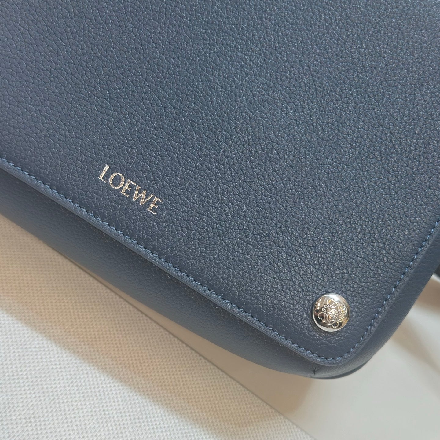 Loewe Messenger Bags 23 Navy Blue Cowhide mysite
