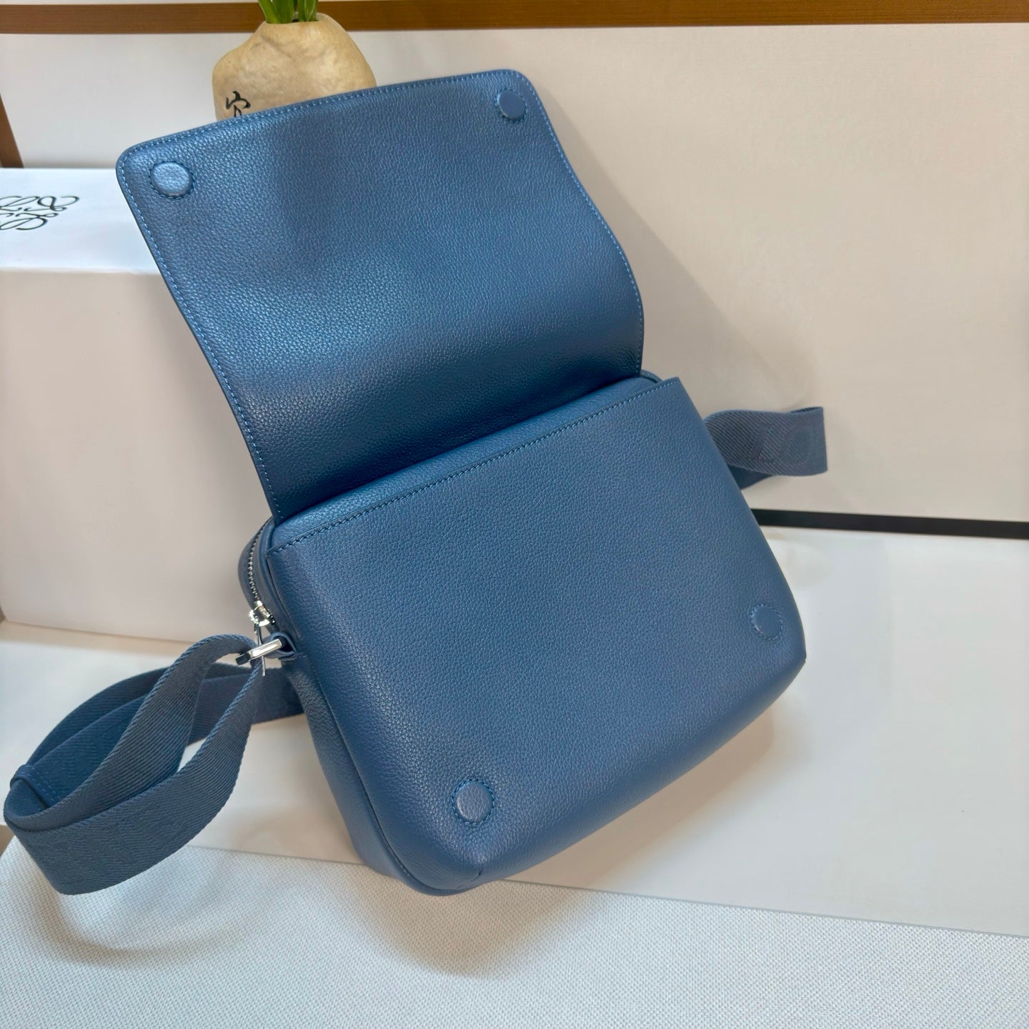 Loewe Messenger Bags 23 Navy Blue Cowhide mysite