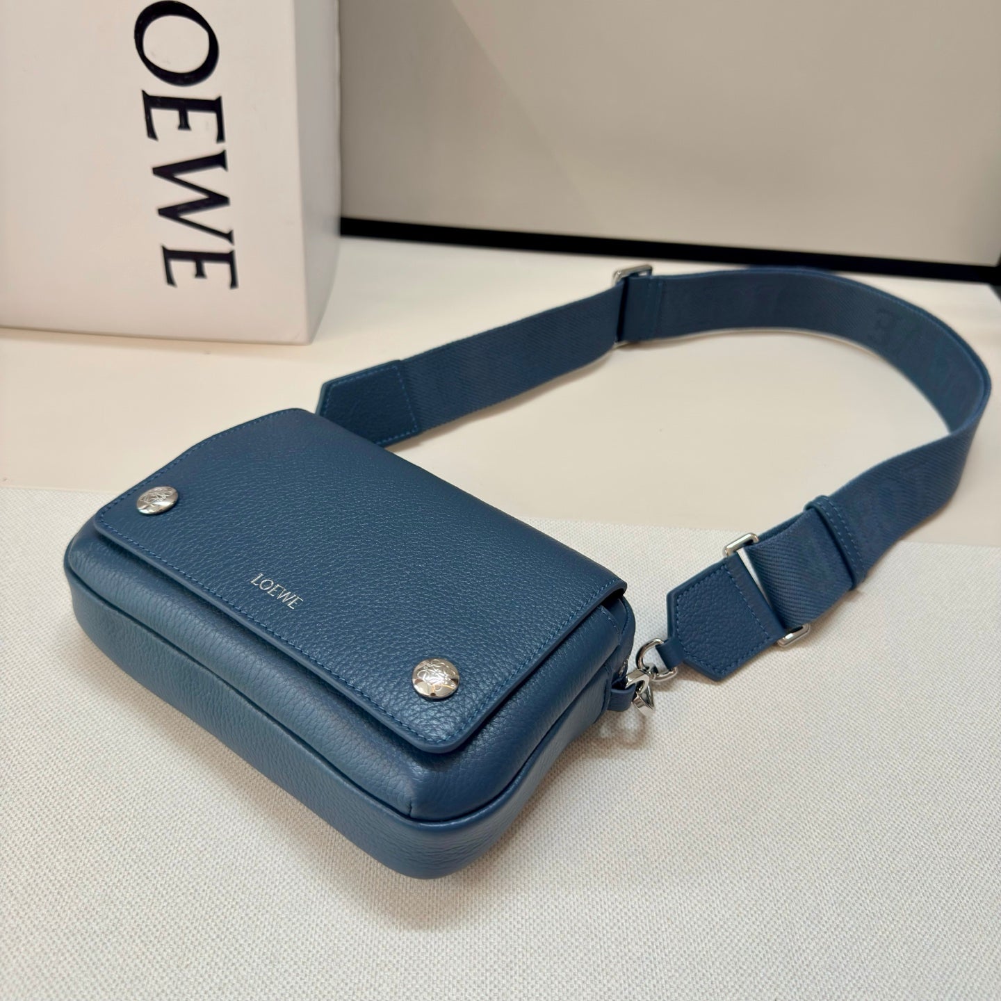 Loewe Messenger Bags 20 Navy Blue Cowhide mysite