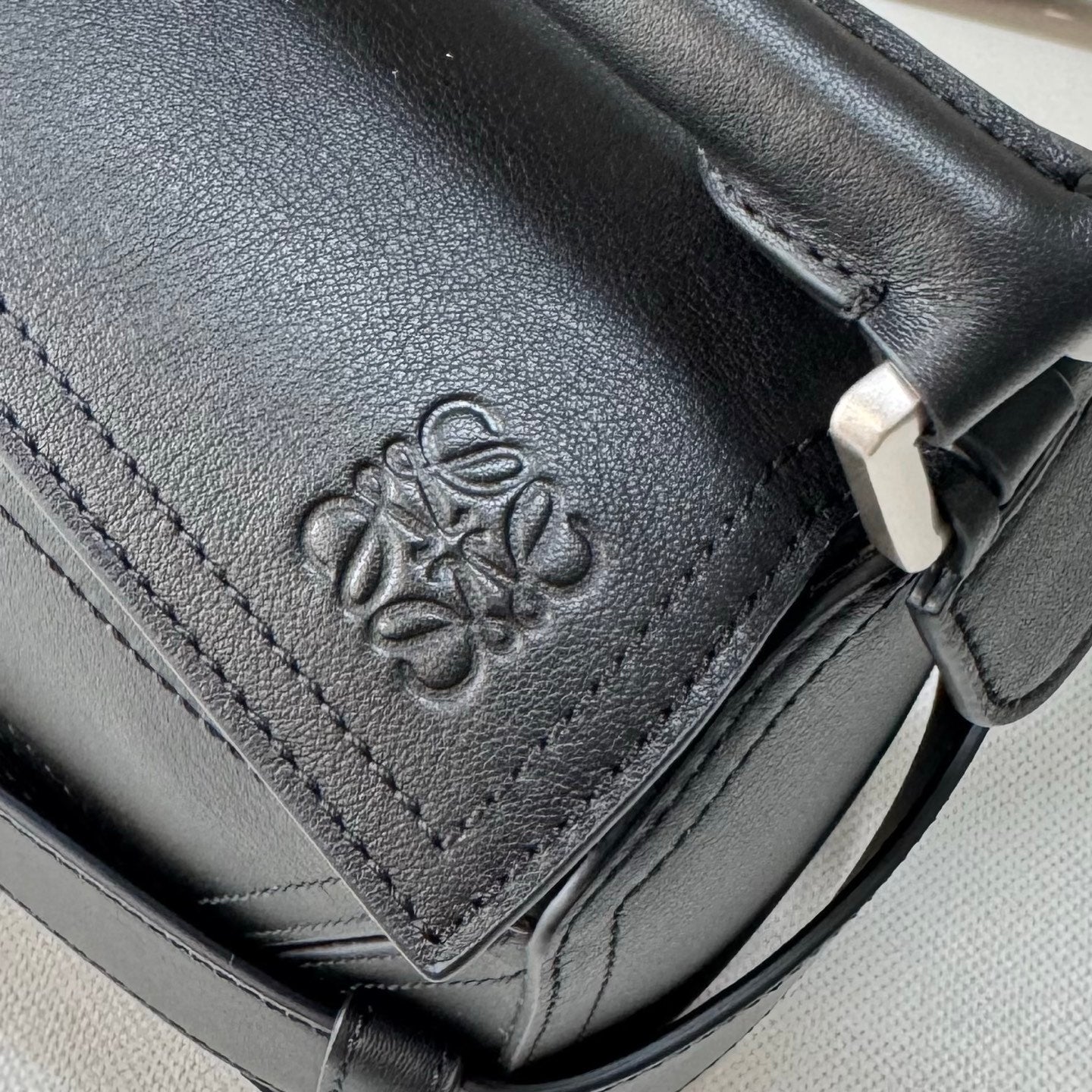 Loew Puzzle Biker Shoulder Bag 24cm Black Cowhide mysite