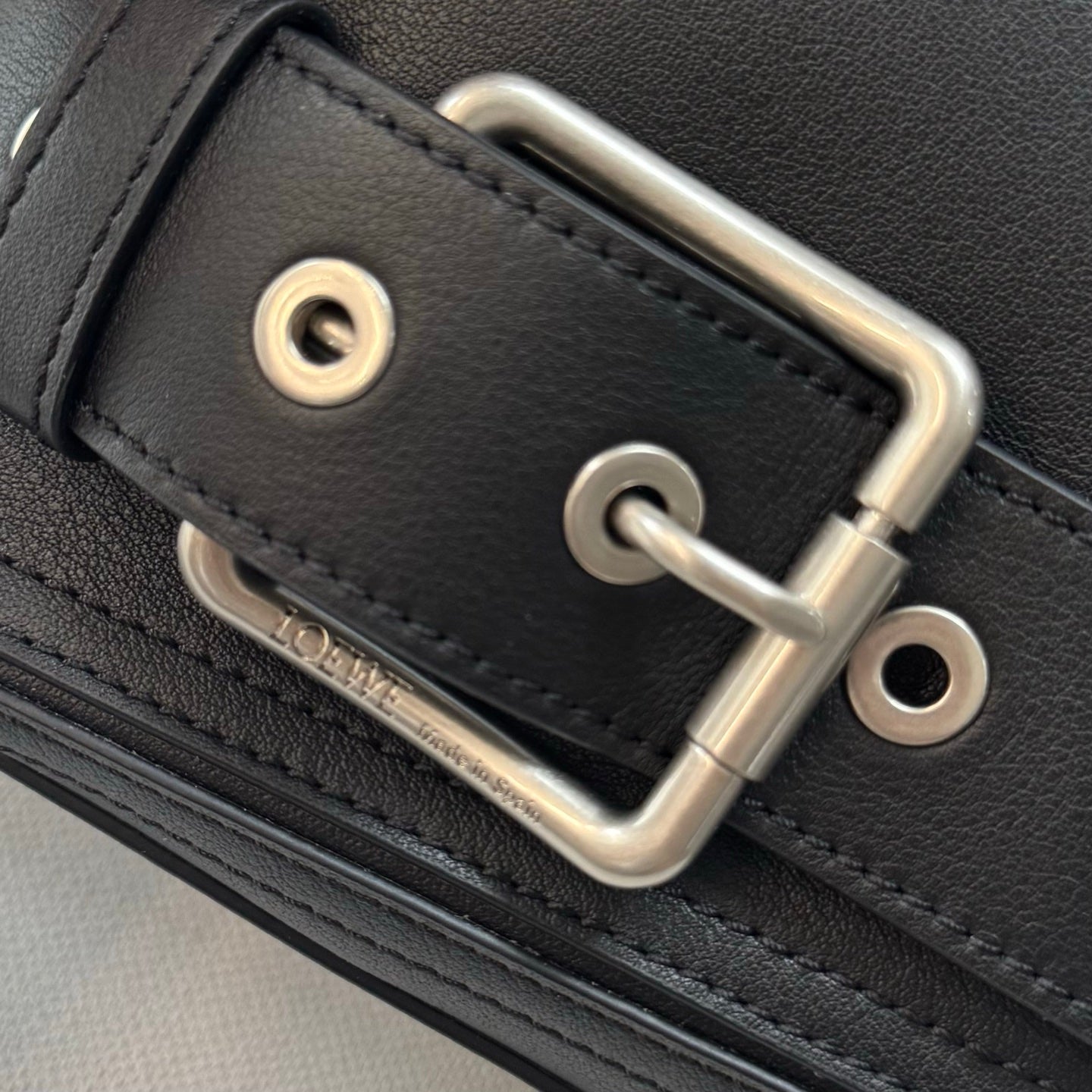 Loew Puzzle Biker Shoulder Bag 24cm Black Cowhide mysite