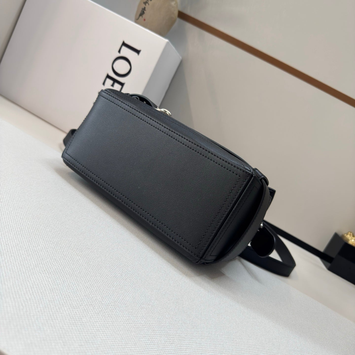 Loew Puzzle Biker Shoulder Bag 24cm Black Cowhide mysite