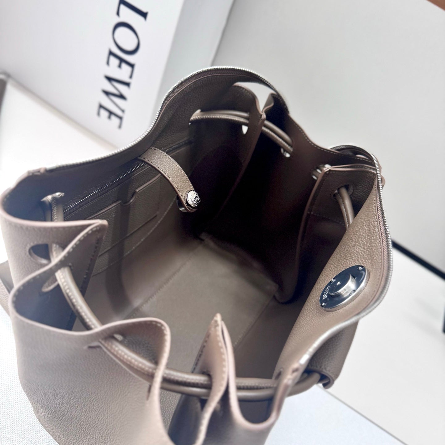 Loewe Madrid Bag 33cm Taupe Cowhide mysite