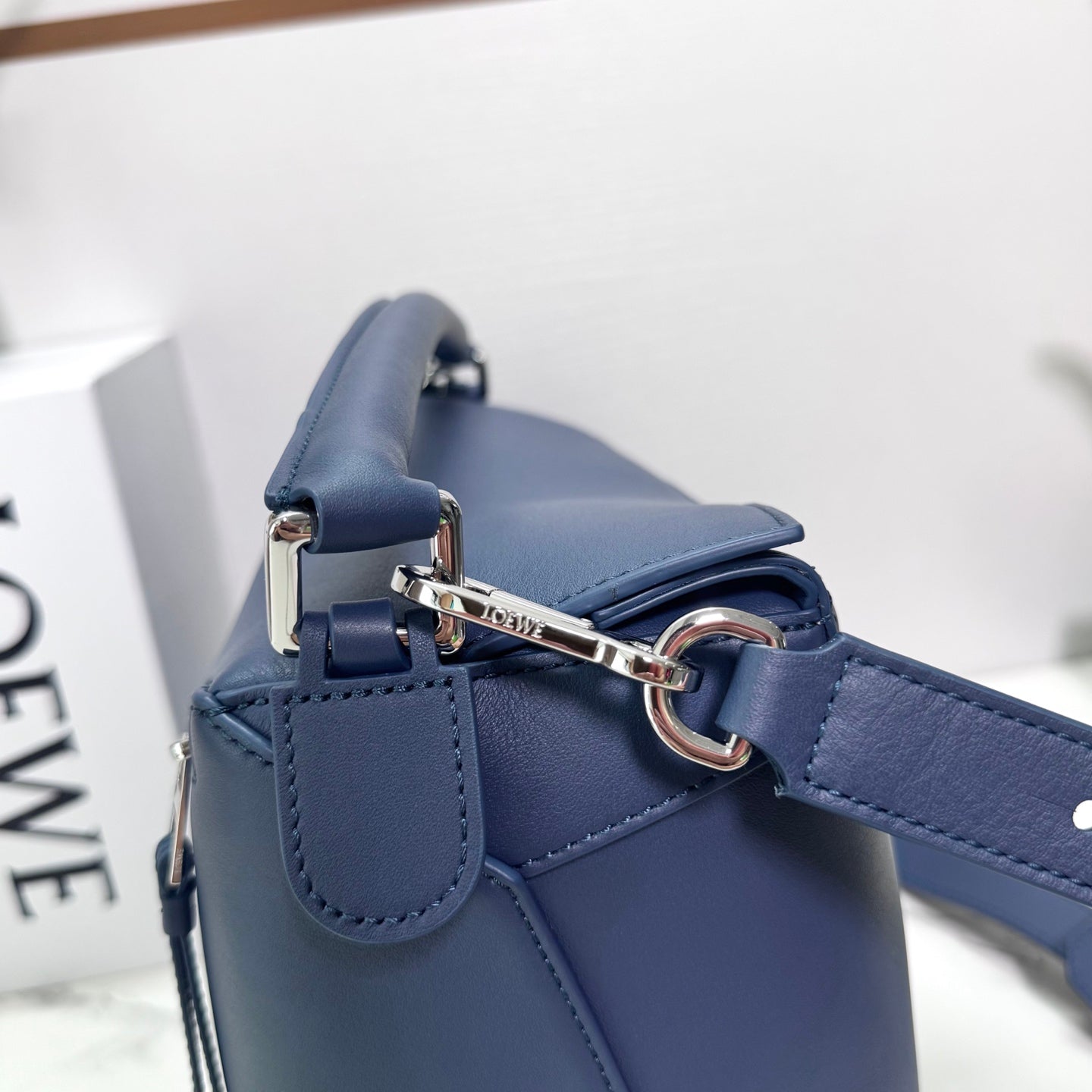 Loew Puzzle Edge Large Bag 33cm Indigo Dye Calfskin mysite