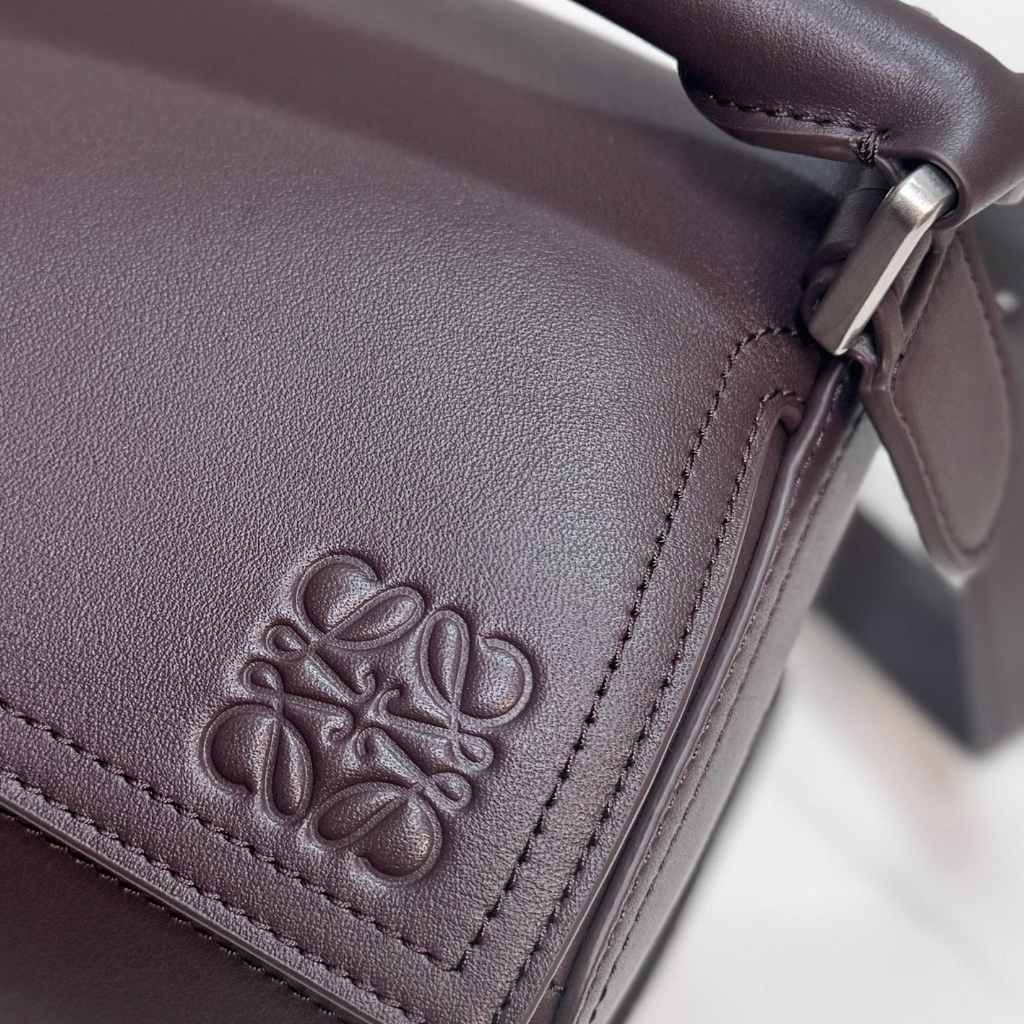 Loewe Puzzle Biker Bag 33 Dark Brown Cowhide mysite