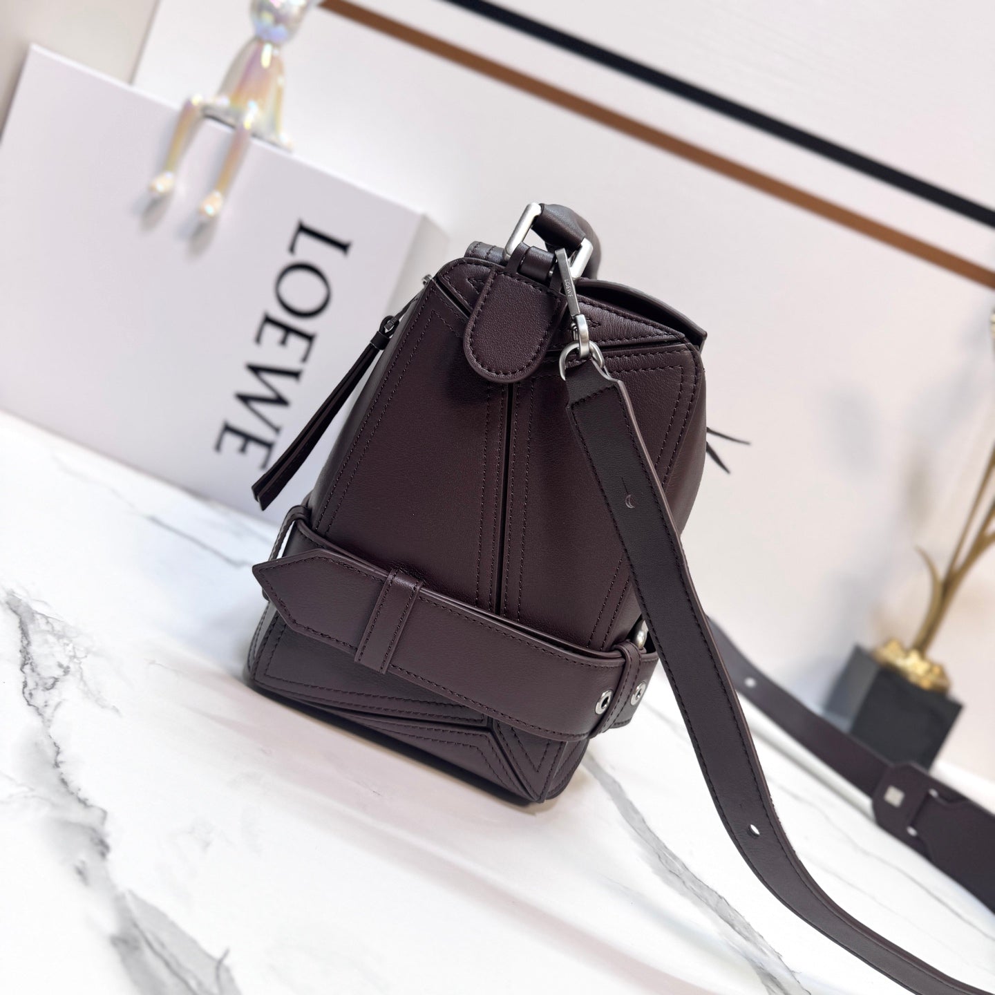 Loewe Puzzle Biker Bag 33 Dark Brown Cowhide mysite