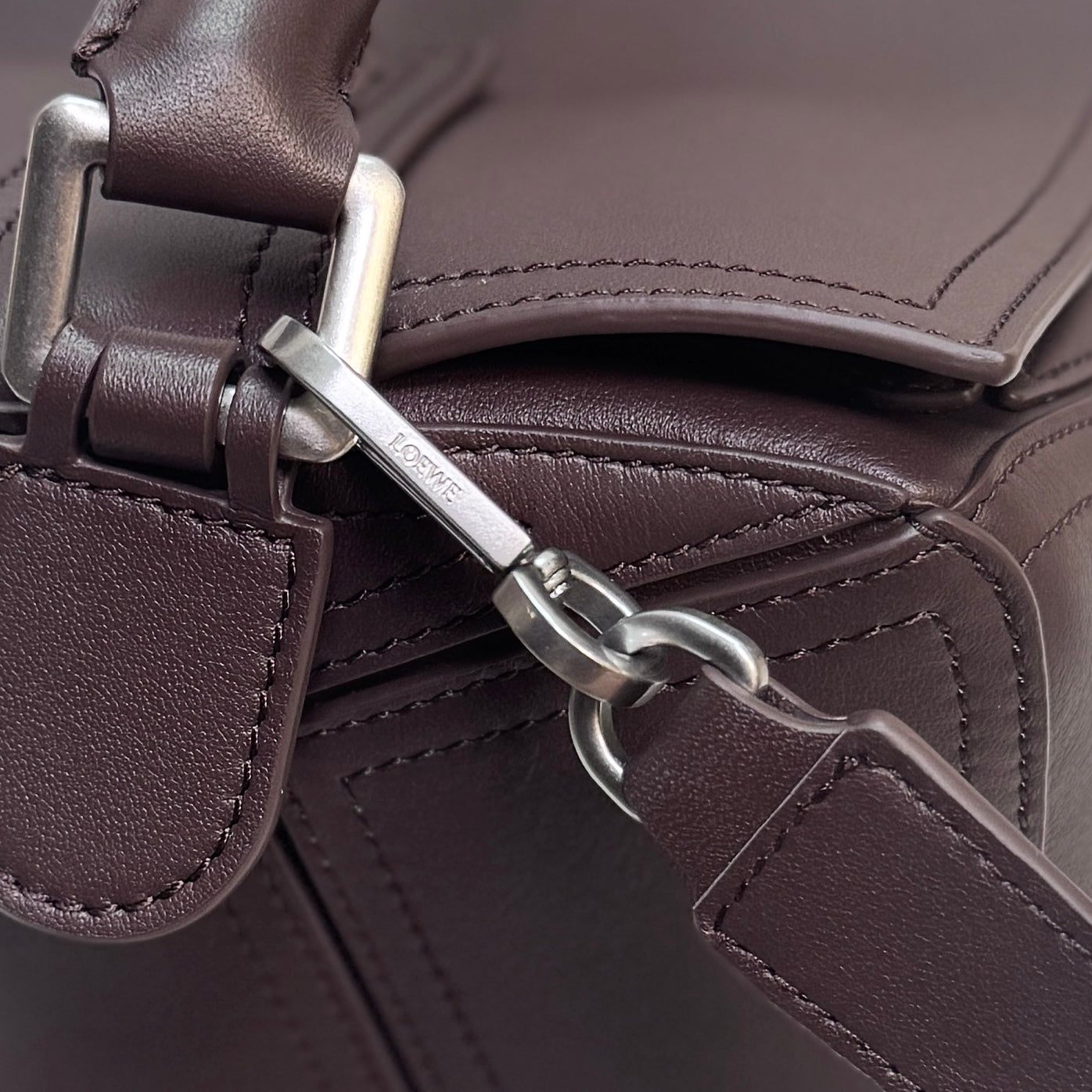 Loewe Puzzle Biker Bag 33 Dark Brown Cowhide mysite