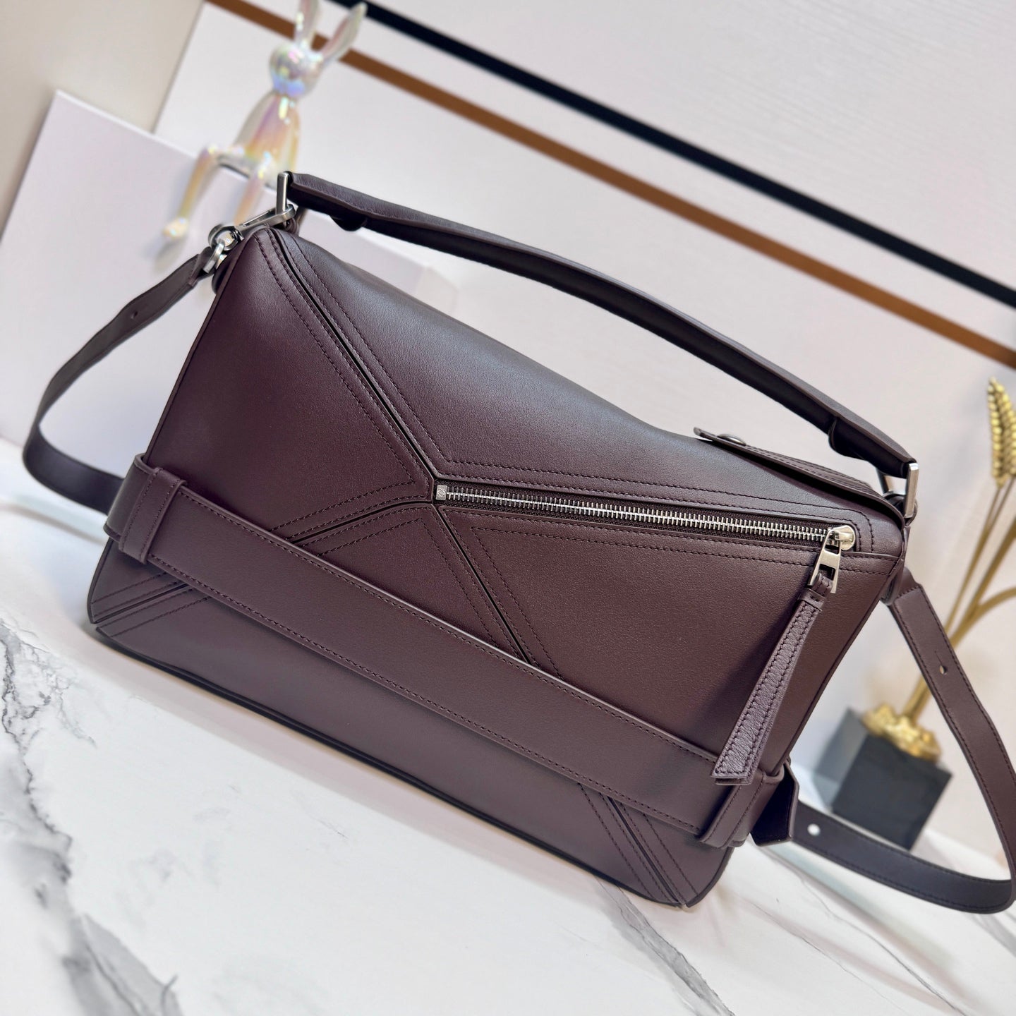 Loewe Puzzle Biker Bag 33 Dark Brown Cowhide mysite