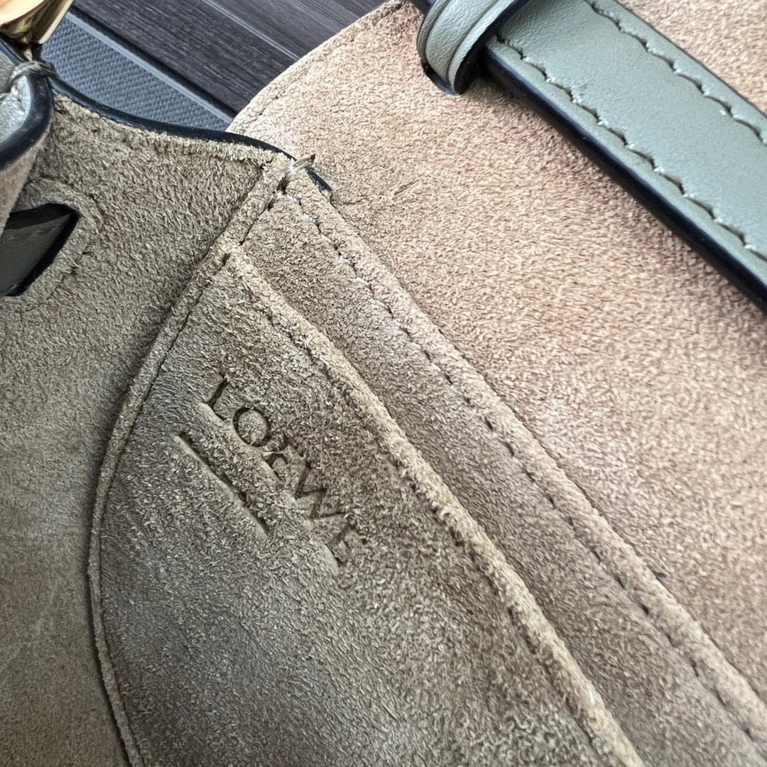 Mini Gate Dual bag in soft calfskin and jacquard Green smooth caflskin mysite