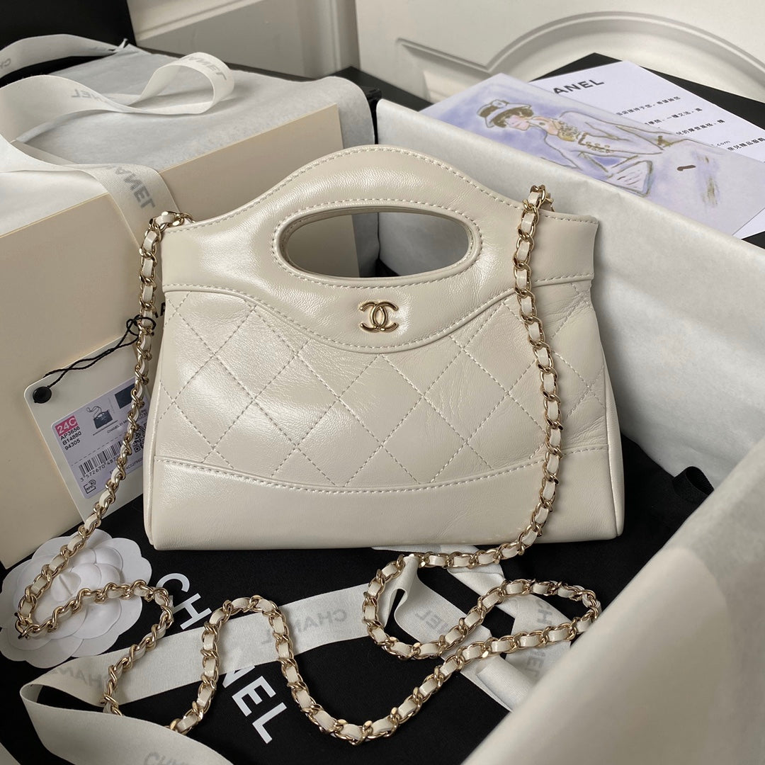 cc 24s31 nano shopping bag 17.5cm cream lambskin gold hardware mysite