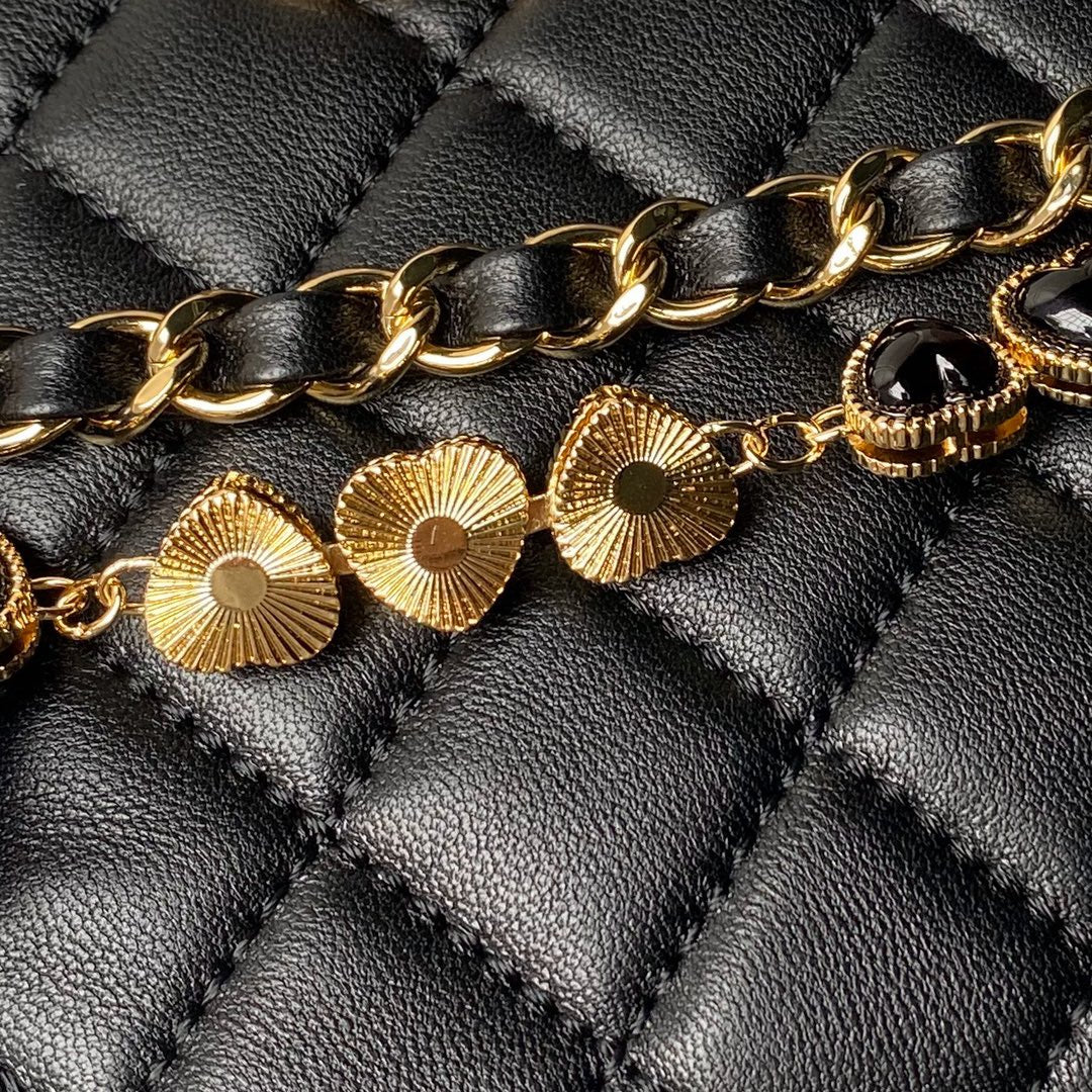 24p clutch with chain 19cm black lambskin mysite