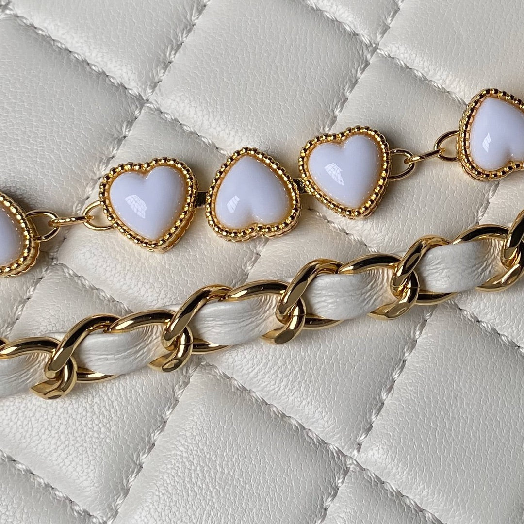 24p clutch with chain 19cm white lambskin mysite