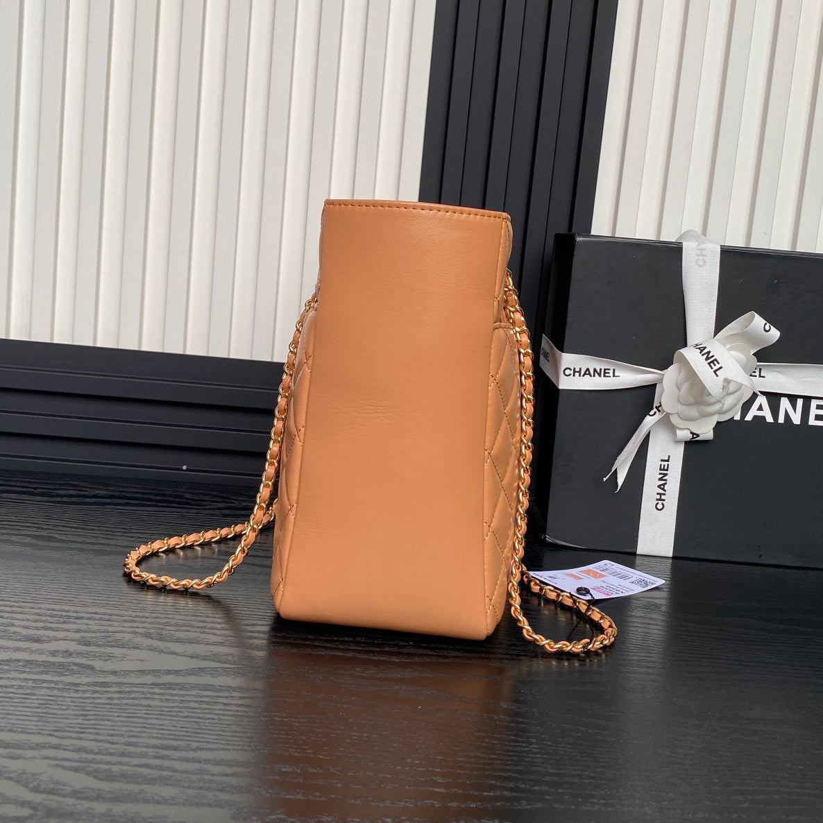 24K Shopping Bag 32cm Brown Calfskin Gold Hardware mysite