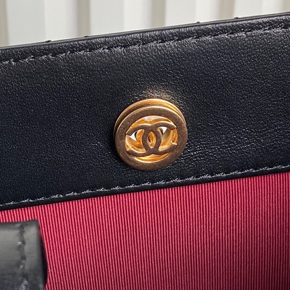 24K Shopping Bag 32cm Black Calfskin Gold Hardware mysite