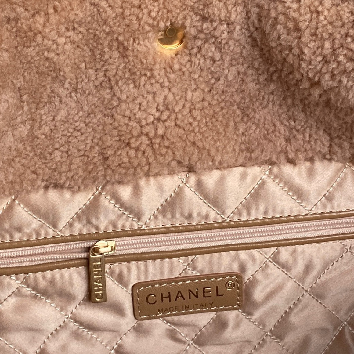 CC 24K Hobo 22 Bag 39cm Brown Wool Fur mysite