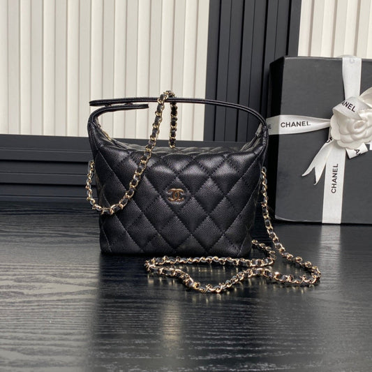 CC 25C Hobo Bag 21.5cm Top Handle Black Grained Calfskin mysite