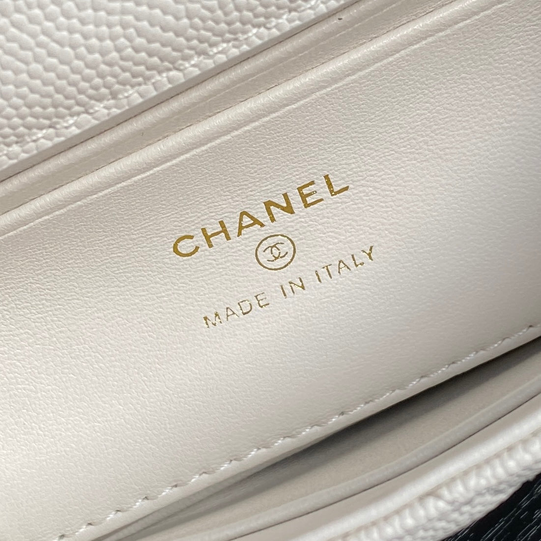 CC 24K Coco Handle Nano 14.5cm White Grained Calfskin Gold Hardware mysite