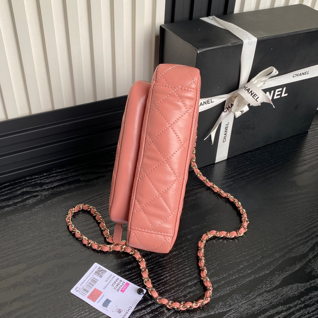 CC 25C Clutch With Strap 21cm Light Pink Calfskin mysite