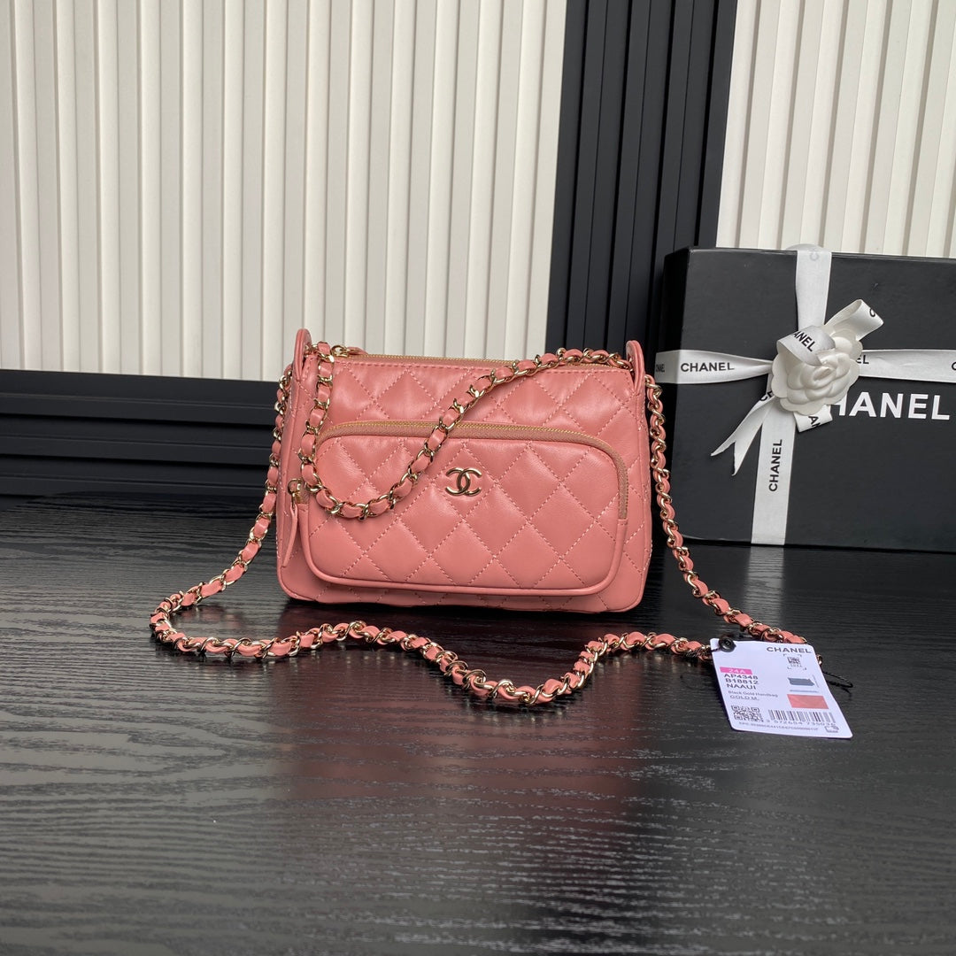 CC 25C Clutch With Strap 21cm Light Pink Calfskin mysite
