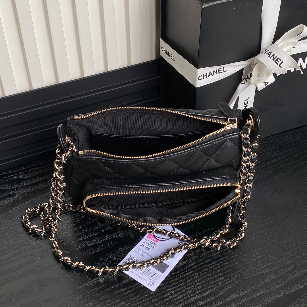 CC 25C Clutch With Strap 21cm Black Calfskin mysite