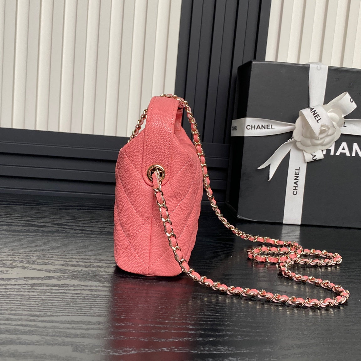 CC 25C Hobo Bag 21.5cm Top Handle Dark Pink Grained Calfskin mysite