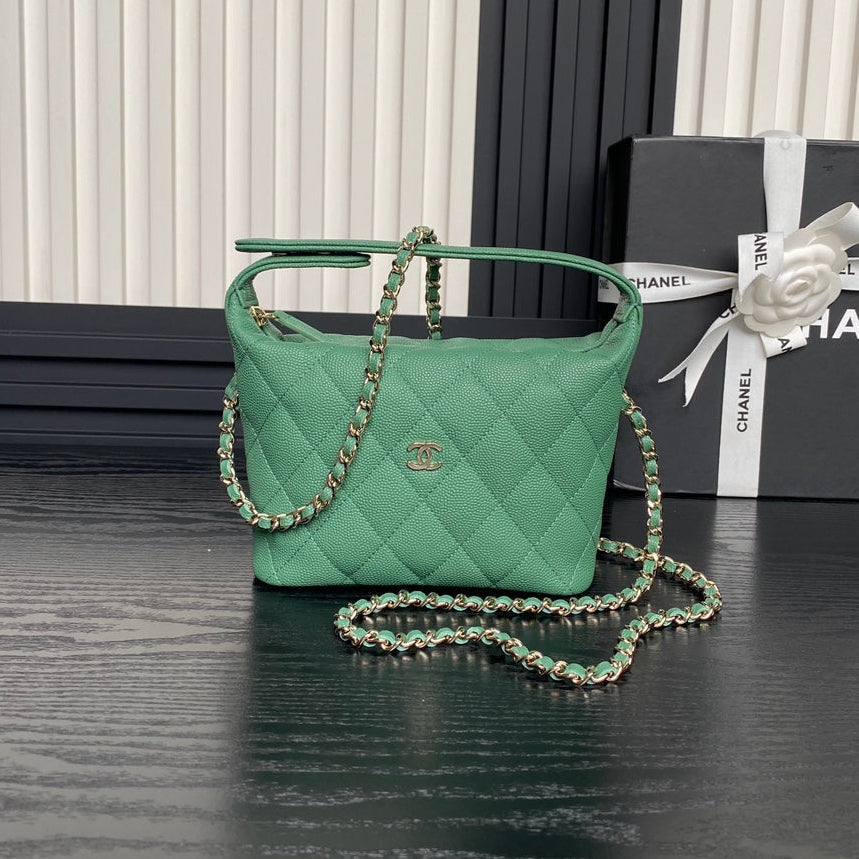 CC 25C Hobo Bag 21.5cm Top Handle Dark Green Grained Calfskin mysite