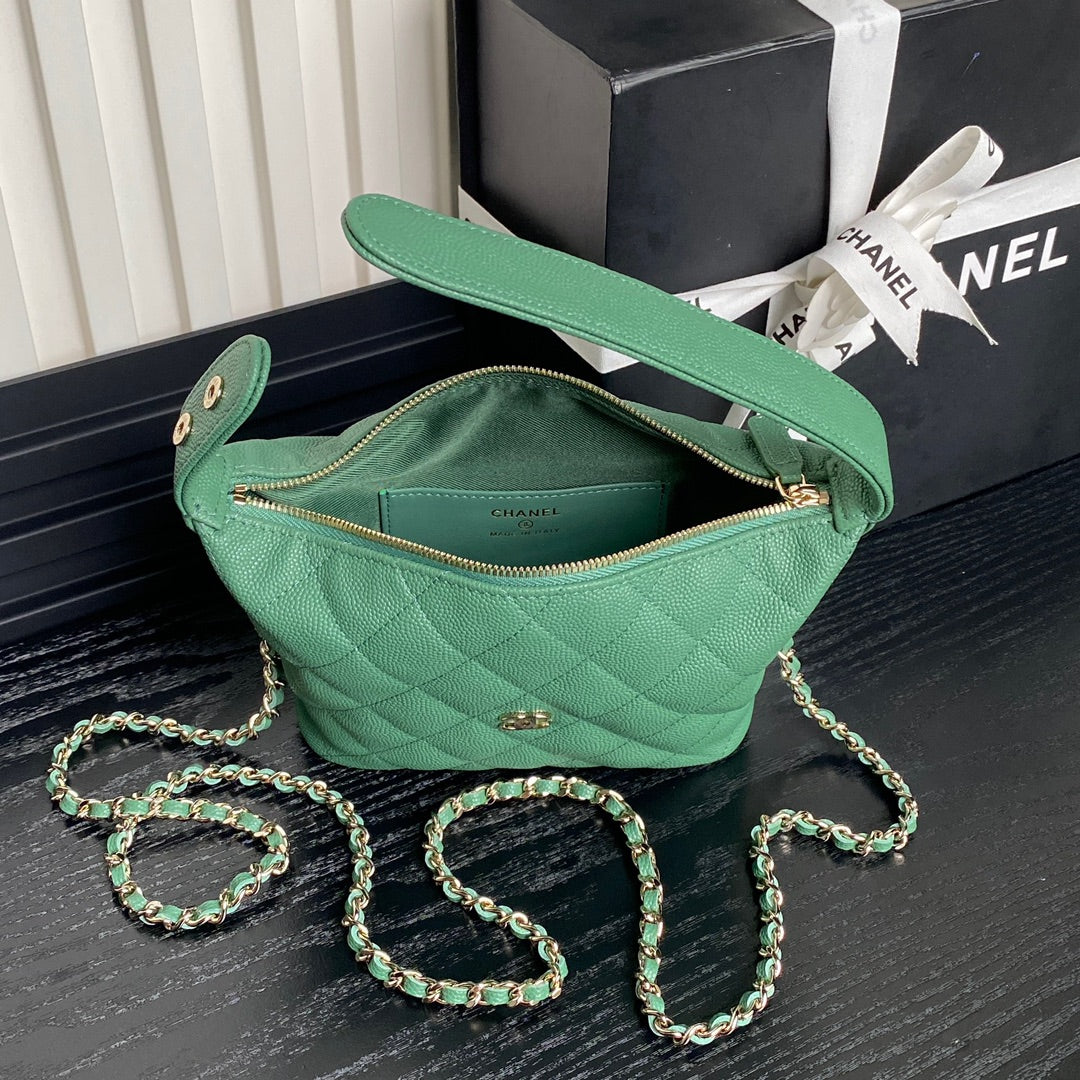 CC 25C Hobo Bag 21.5cm Top Handle Dark Green Grained Calfskin mysite