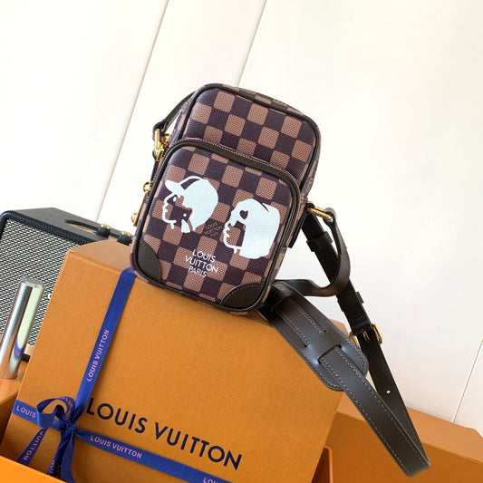 LV Amazone Cross-body Bag 13.5cm Brown Damier Phriendship Canvas mysite