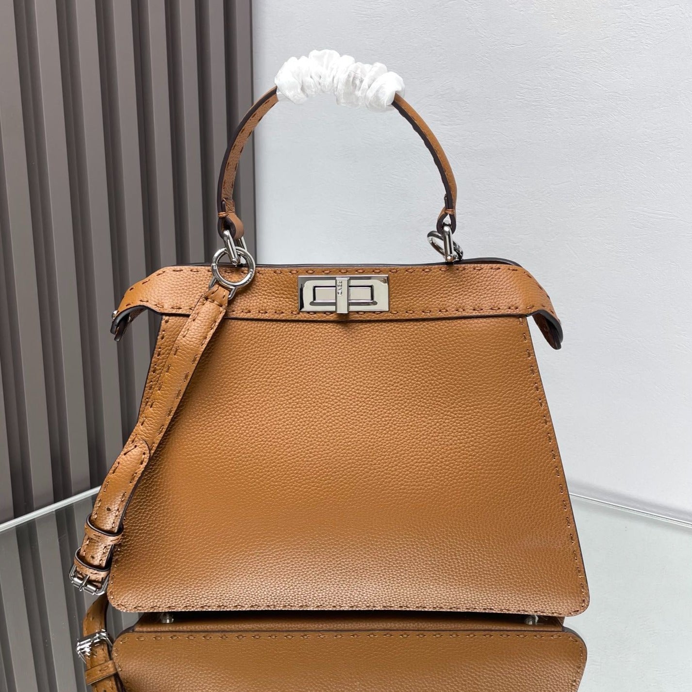 PEEKABOO MEDIUM 33 BROWN CALFSKIN SILVER HARDWARE mysite