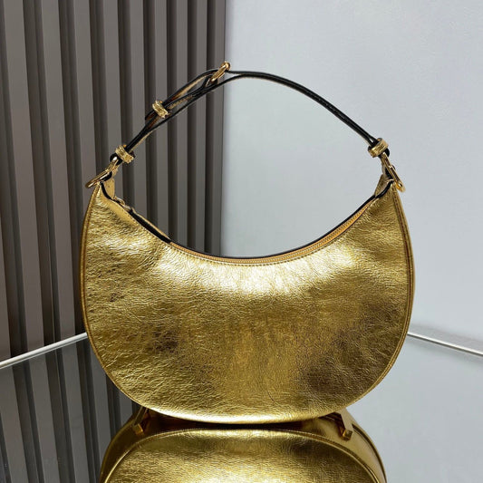 FENDIGRAPHY MEDIUM 29 IN GOLD METALLIC SMOOTH LAMBSKIN GOLD HARDWARE mysite