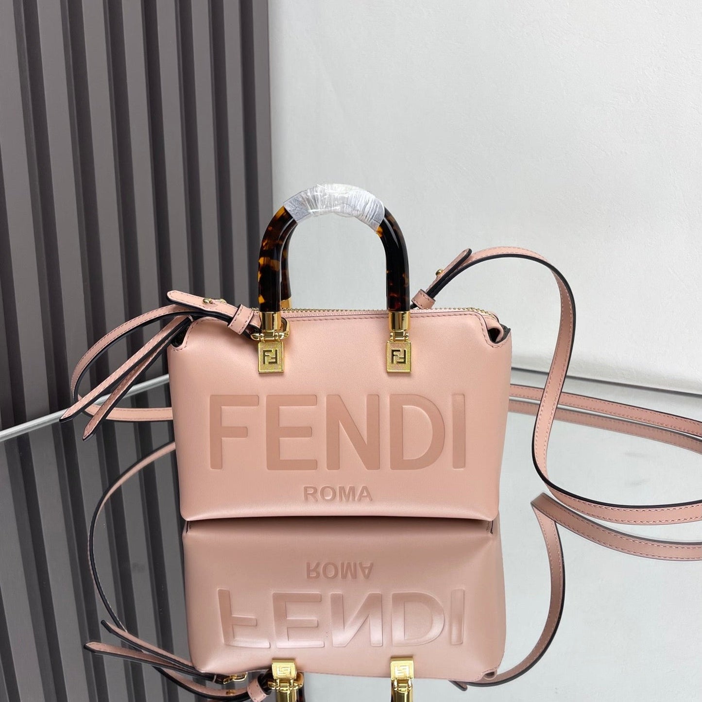 BY THE WAY MINI 18 IN ROSE FOG EMBOSSED CALFSKIN GOLD HARDWARE mysite