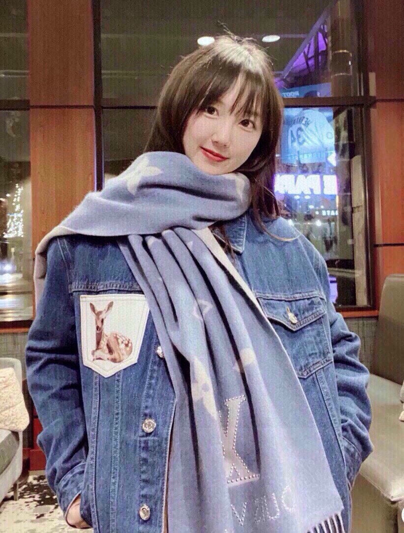 MONOGRAM FLOWERS SCARF 170 CM IN ELECTRIC BLUE CASHMERE 390976 mysite