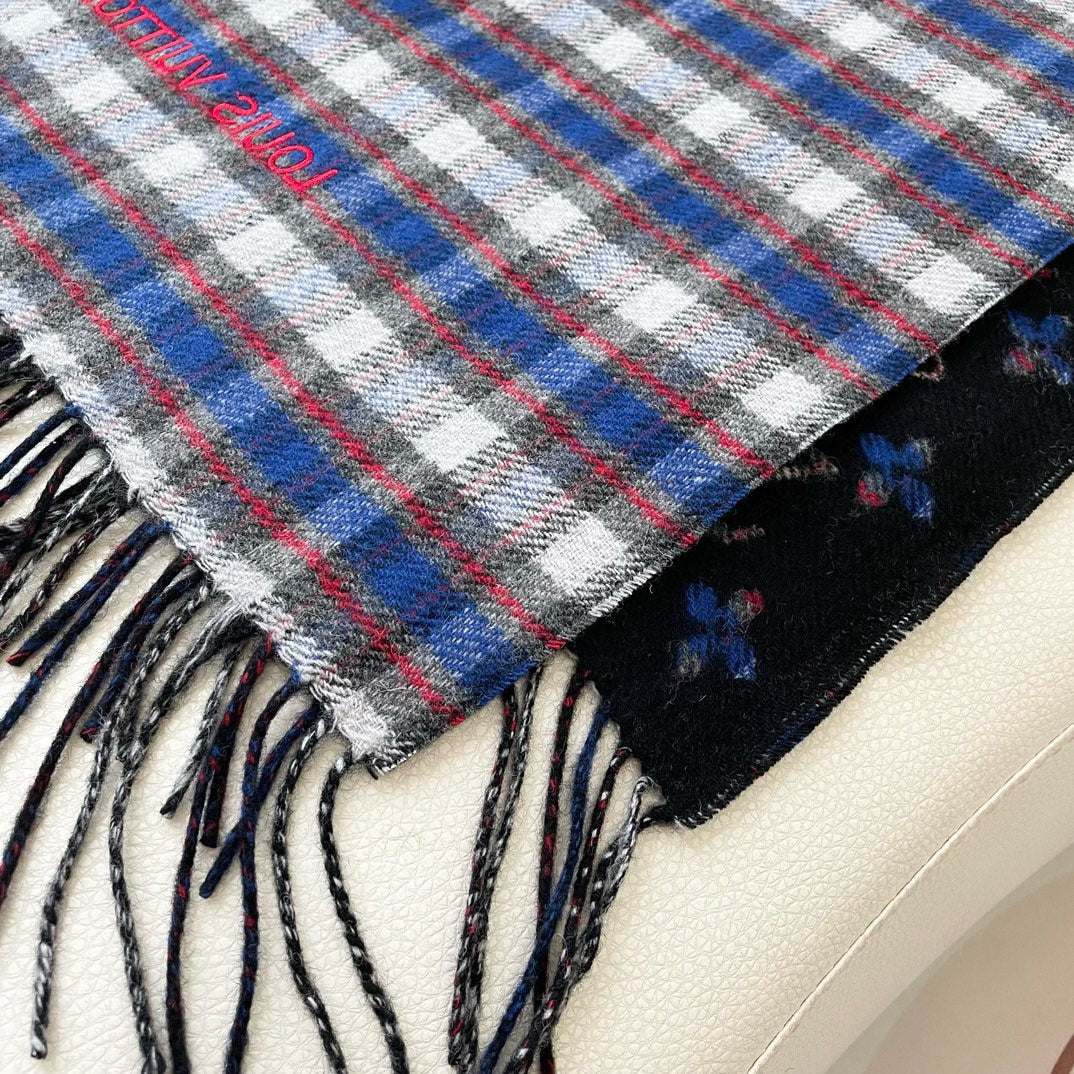 MONOGRAM GRADIENT TARTAN CITY SCARF 180 CM IN COLORFUL CASHMERE 391000 mysite