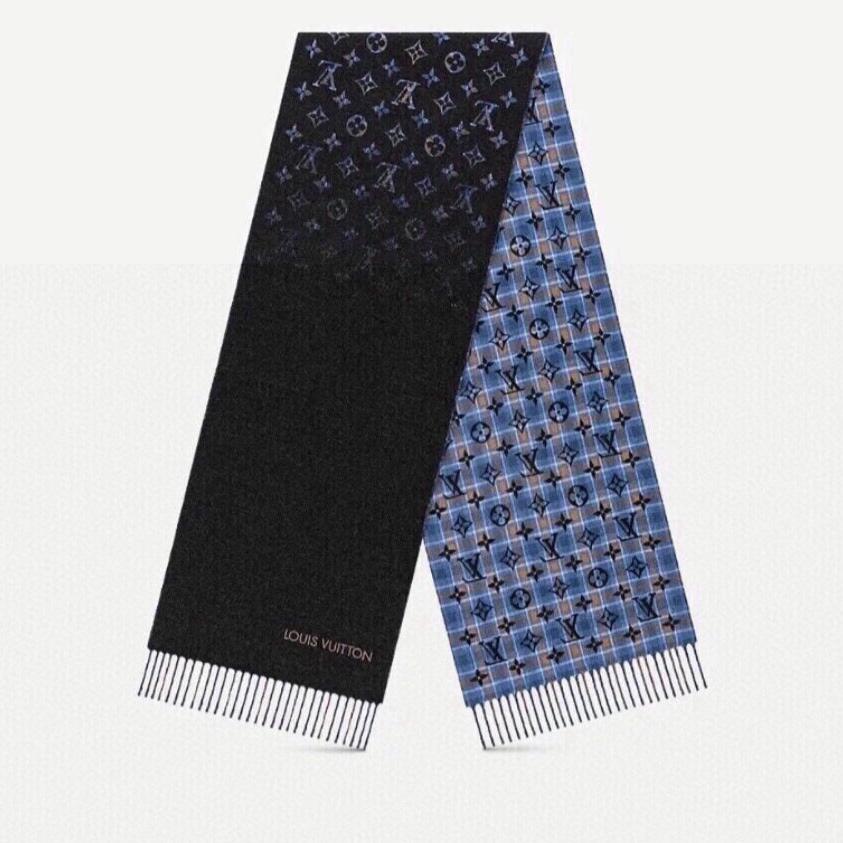 MONOGRAM GRADIENT TARTAN CITY SCARF 180 CM IN COLORFUL CASHMERE 391001 mysite