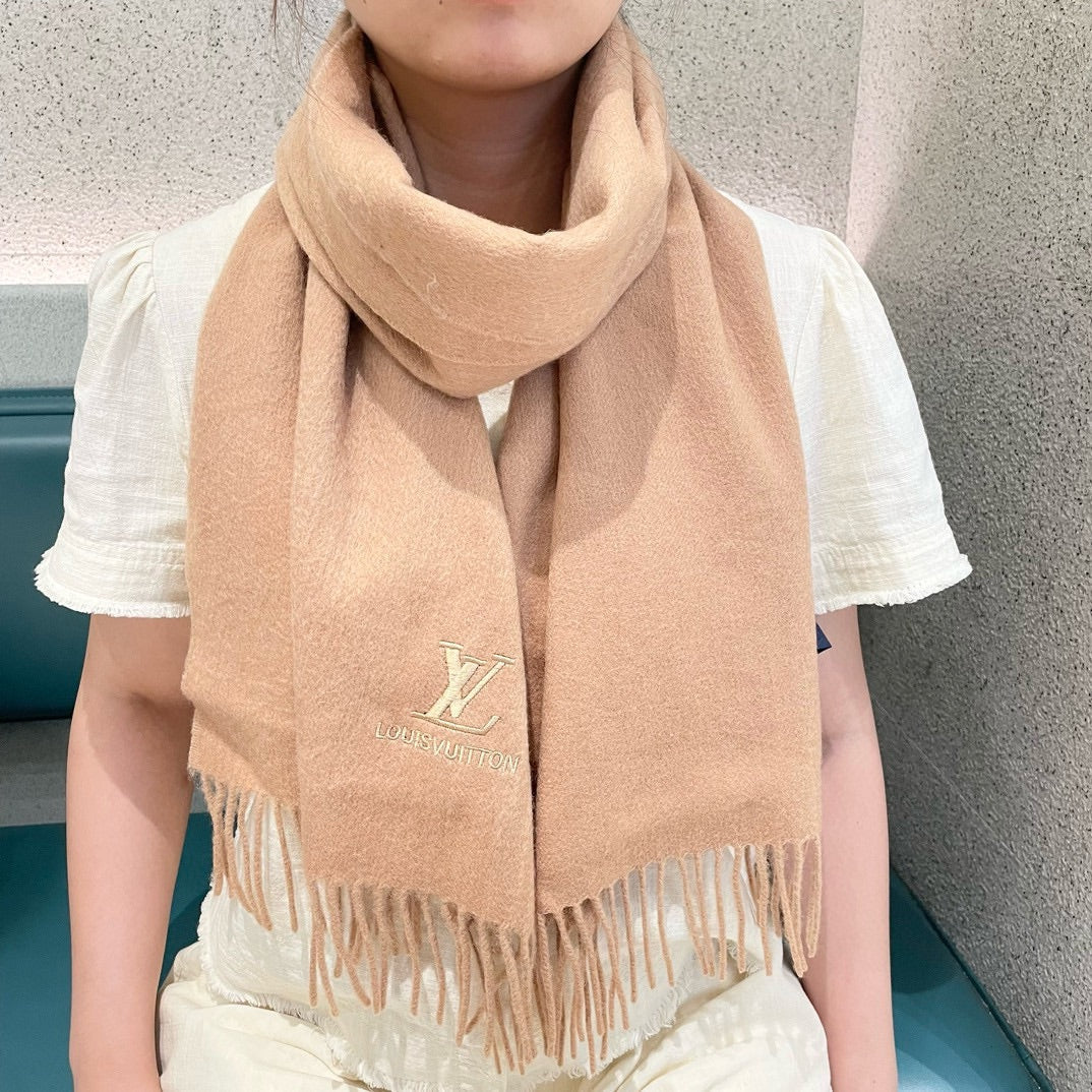 SCARF 180 CM IN SAND BROWN CASHMERE 396550 mysite