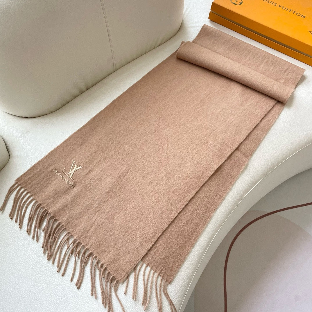 SCARF 180 CM IN SAND BROWN CASHMERE 396550 mysite