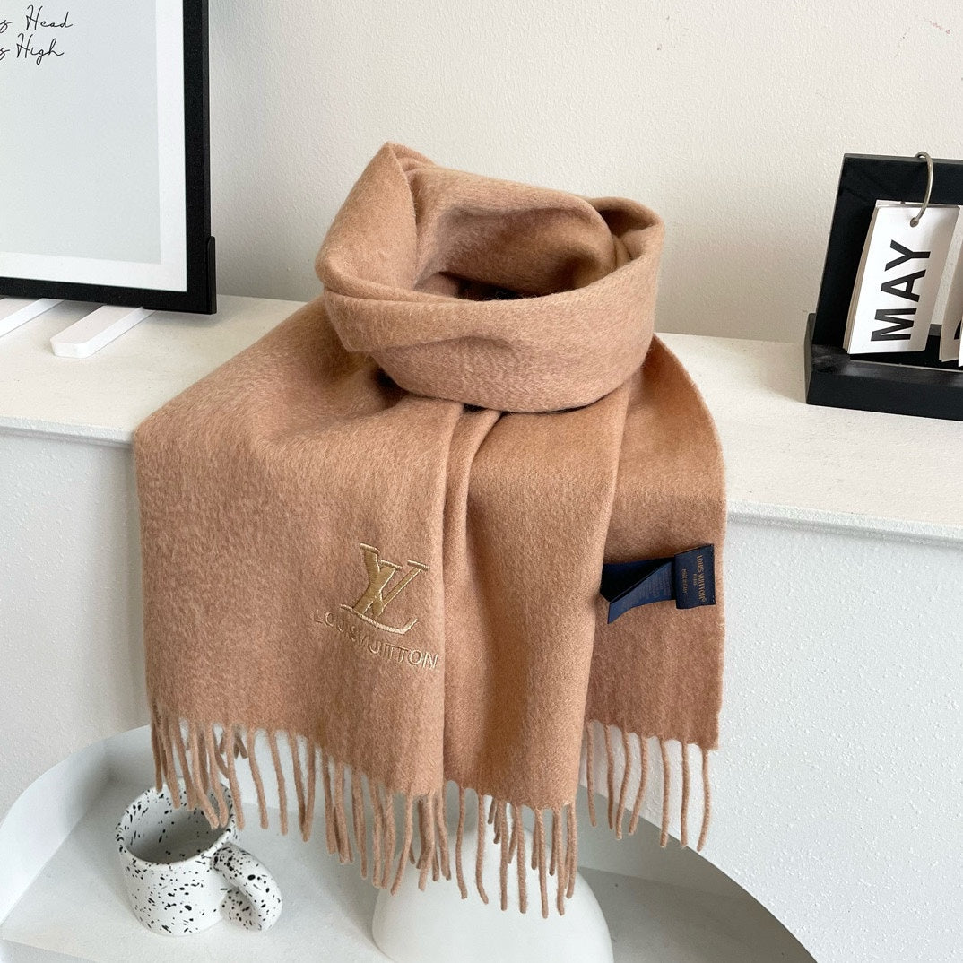 SCARF 180 CM IN SAND BROWN CASHMERE 396550 mysite