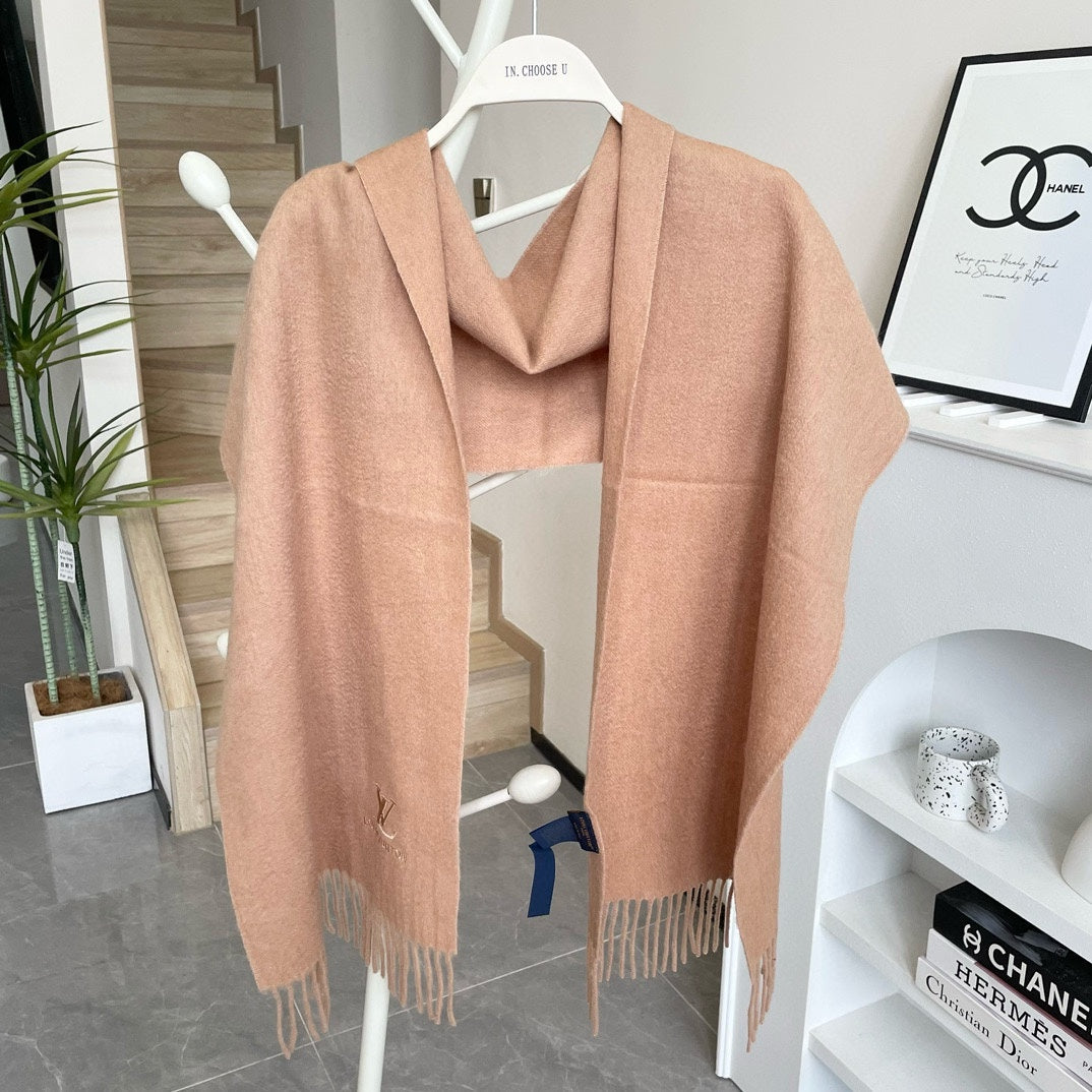 SCARF 180 CM IN SAND BROWN CASHMERE 396550 mysite
