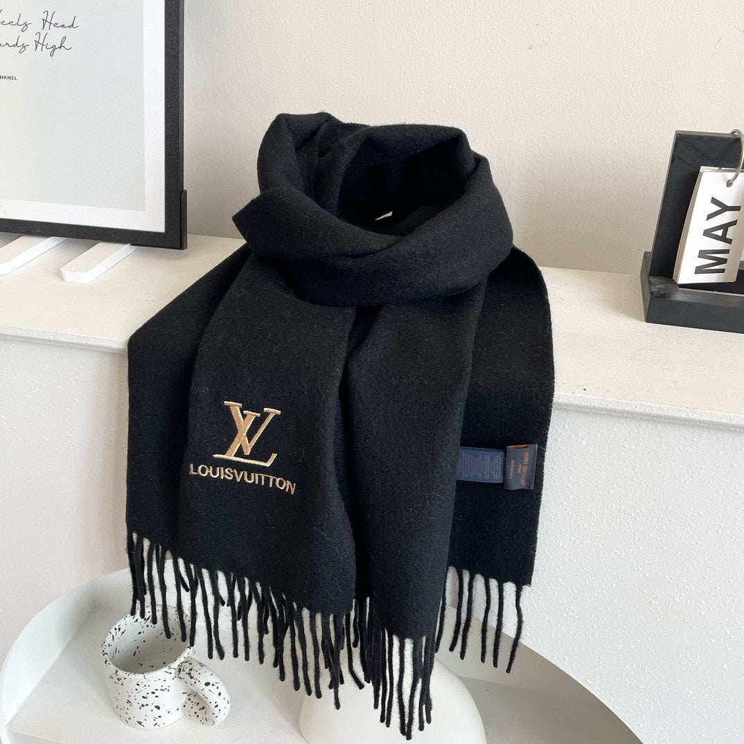 SCARF 180 CM IN BLACK CASHMERE 396551 mysite