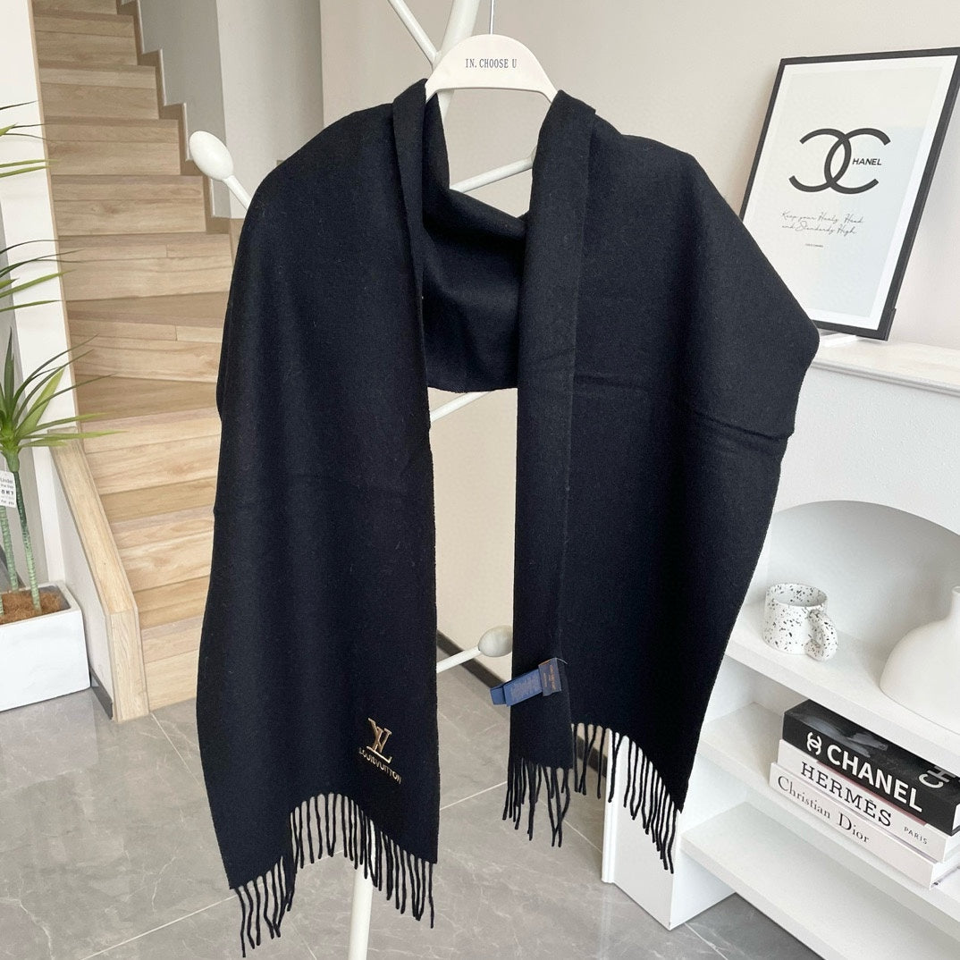SCARF 180 CM IN BLACK CASHMERE 396551 mysite