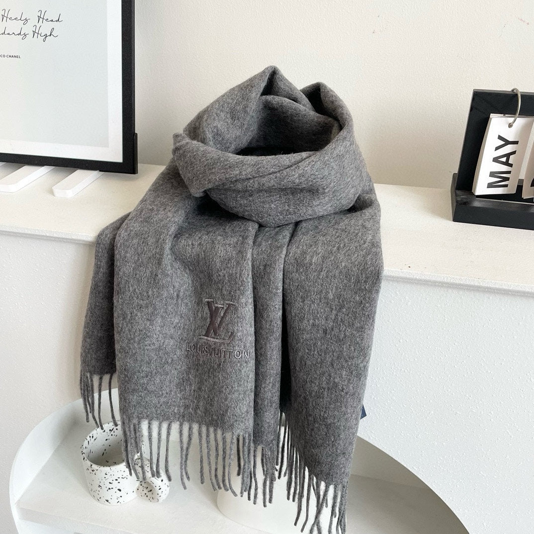 SCARF 180 CM IN SHADOW GRAY CASHMERE 396552 mysite