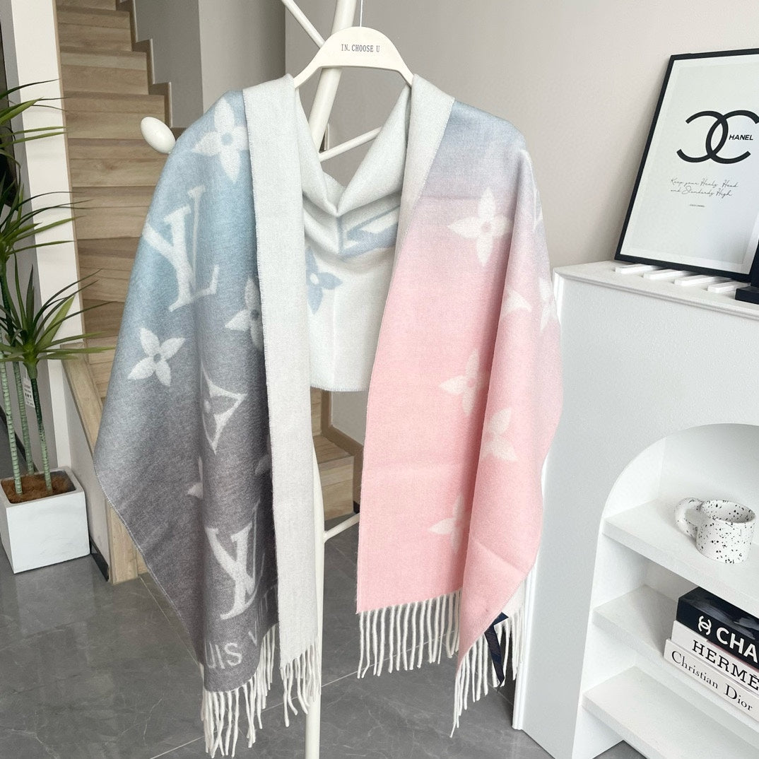 REYKJAVIK GRADIENT SCARF 220 CM IN COLORFUL CASHMERE 399734 mysite