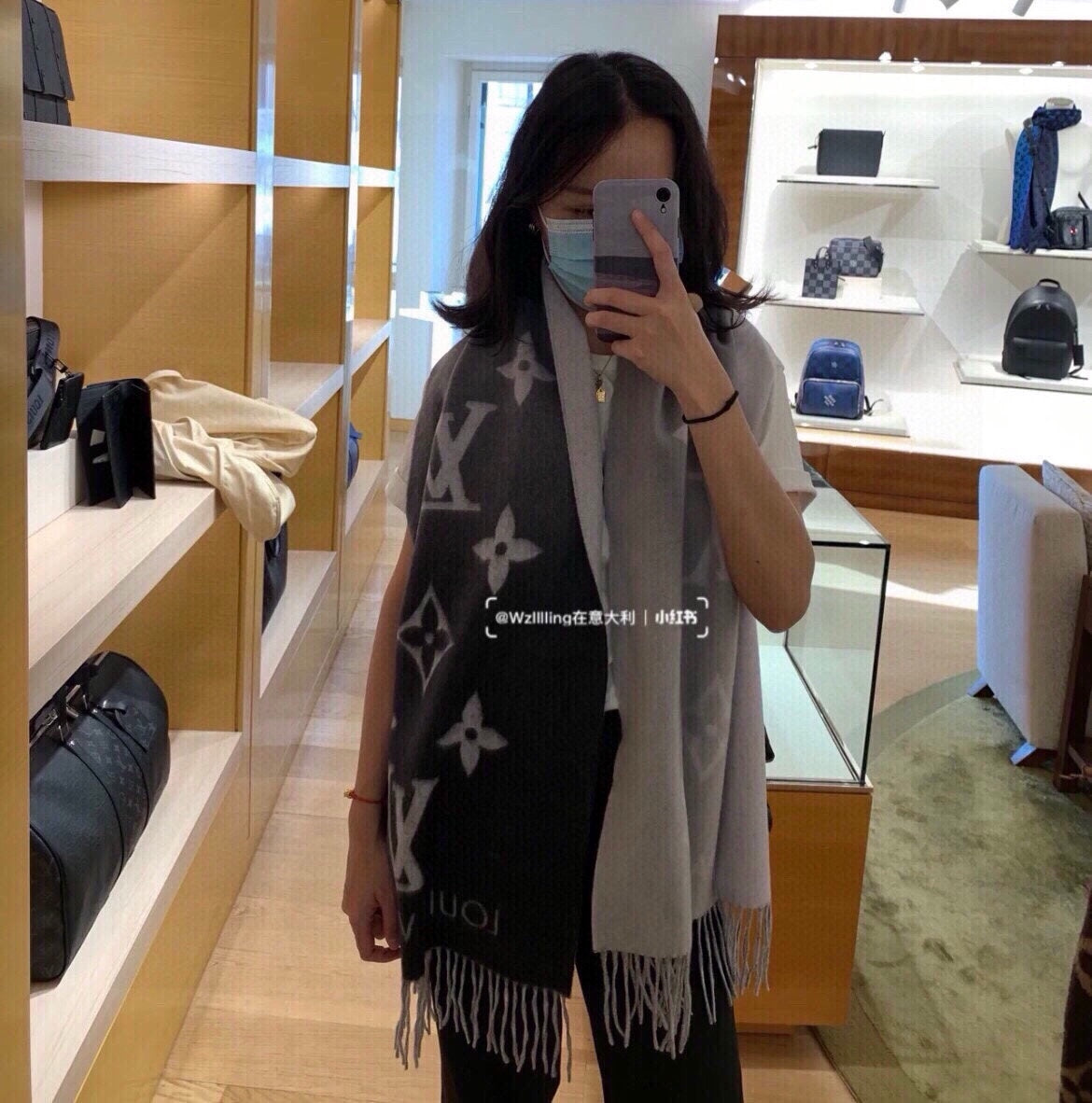 REYKJAVIK GRADIENT SCARF 220 CM IN LIGHT GRAY CASHMERE 399736 mysite