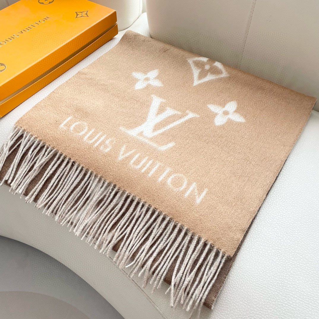 REYKJAVIK GRADIENT SCARF 220 CM IN CHOCOLATE MIX COPPER BROWN CASHMERE 399738 mysite