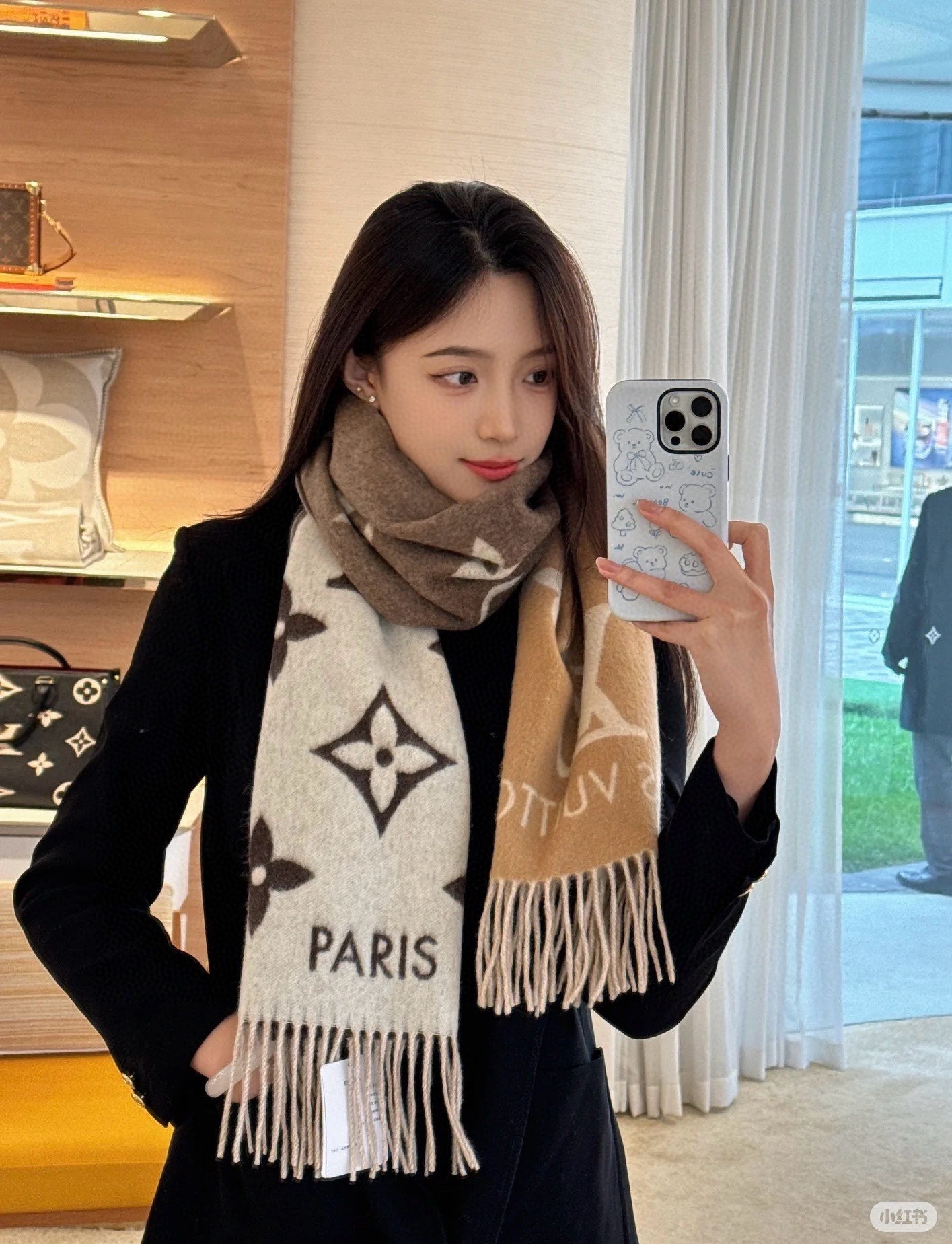 REYKJAVIK GRADIENT SCARF 220 CM IN CHOCOLATE MIX COPPER BROWN CASHMERE 399738 mysite