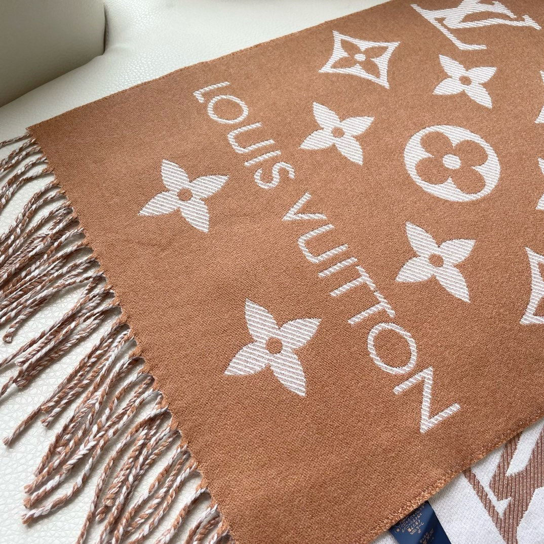 ESSENTIAL SCARF 186 CM IN COPPER BROWN WOOL 399777 mysite