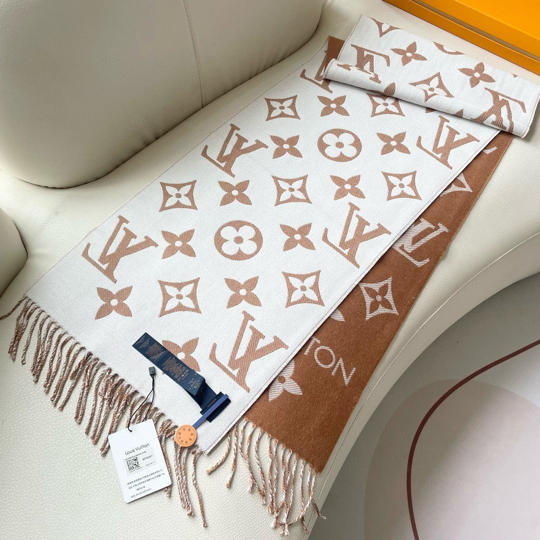 ESSENTIAL SCARF 186 CM IN COPPER BROWN WOOL 399777 mysite